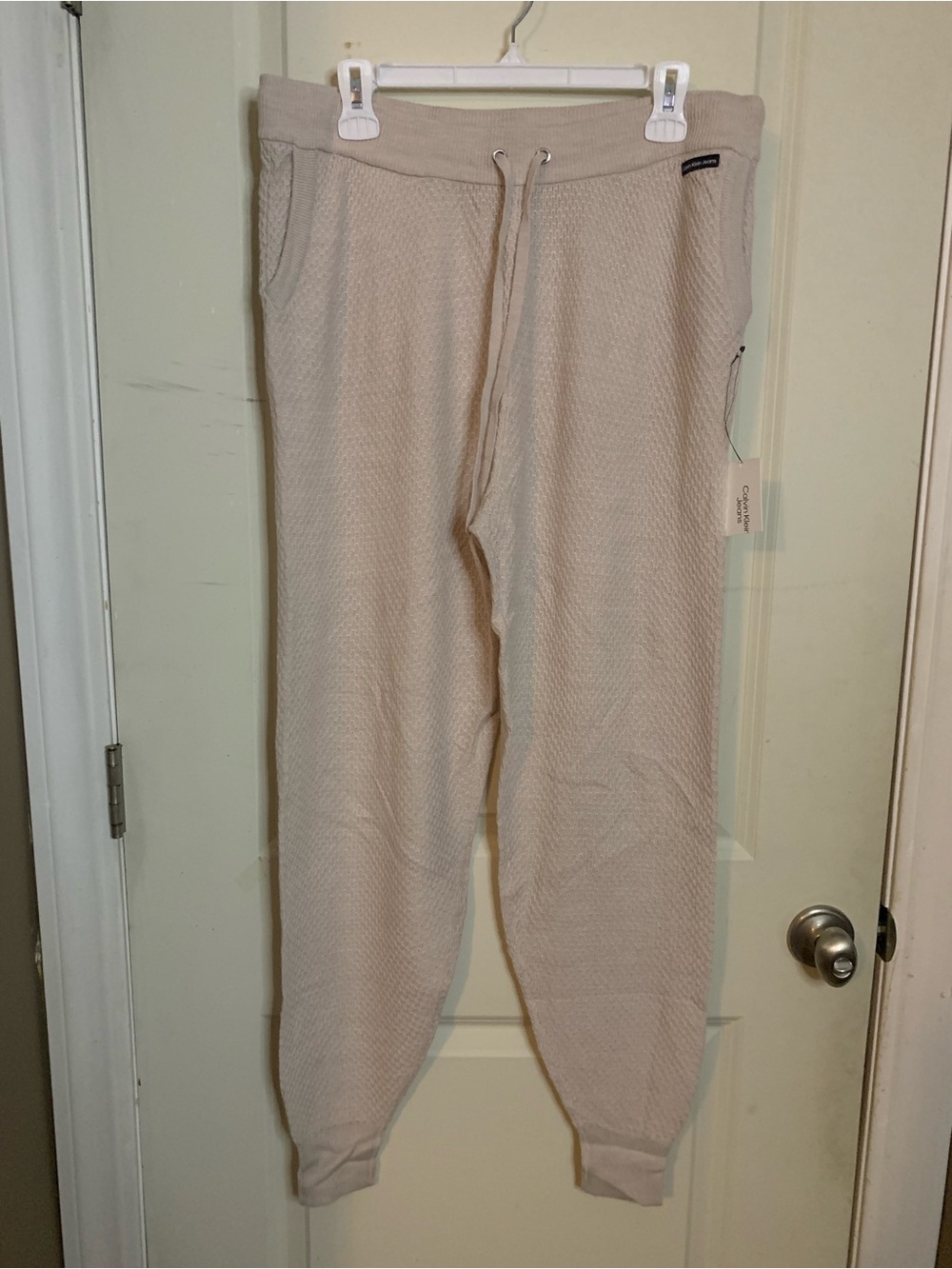 Calvin Klein Women’s Waffle Knit Joggers Pants Sz Large